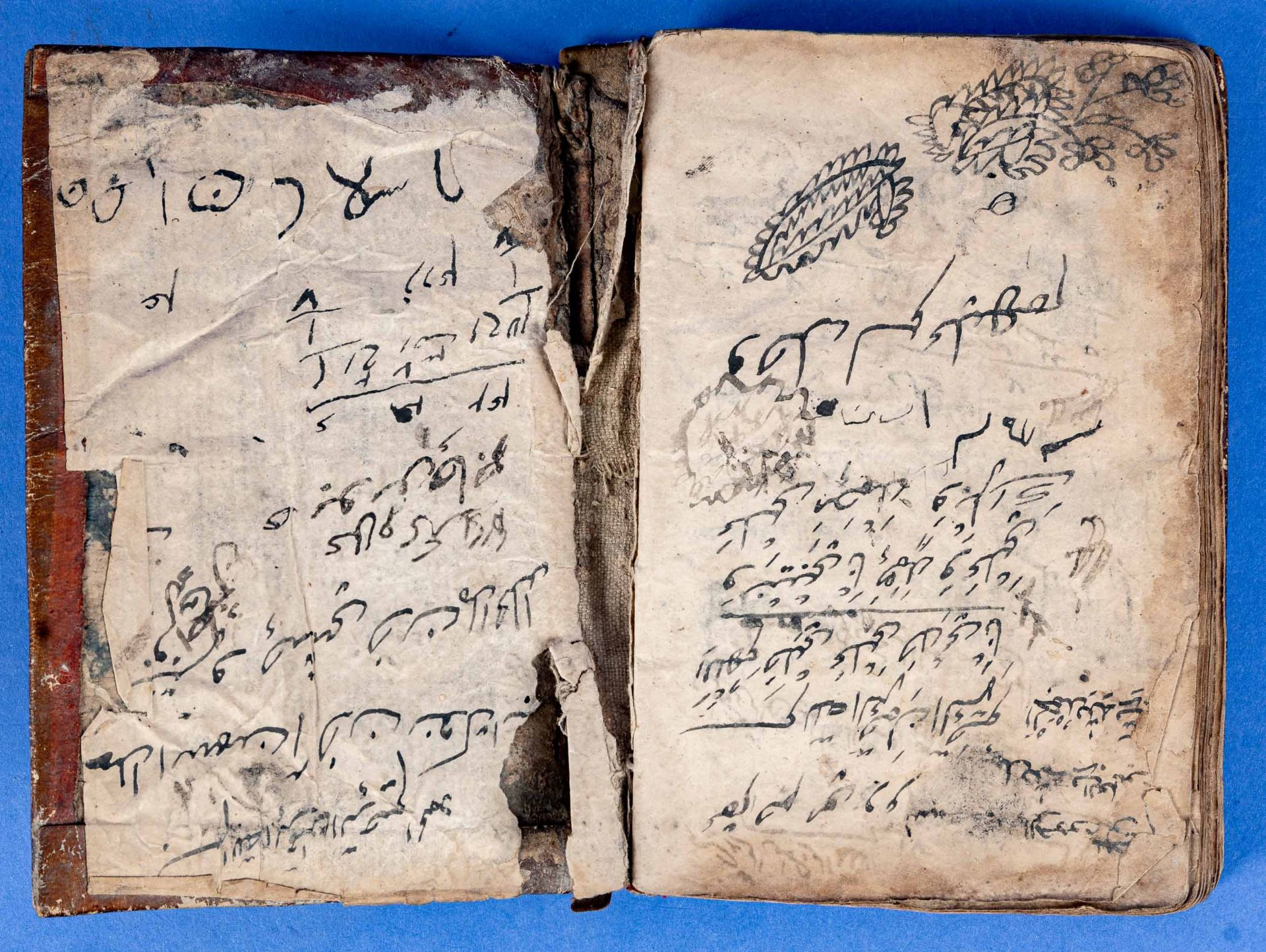Antikes handgeschriebenes Gebetsbuch, arabischer Raum, wohl frühes 19. Jhdt.; heller Ledereinband, - Image 3 of 5