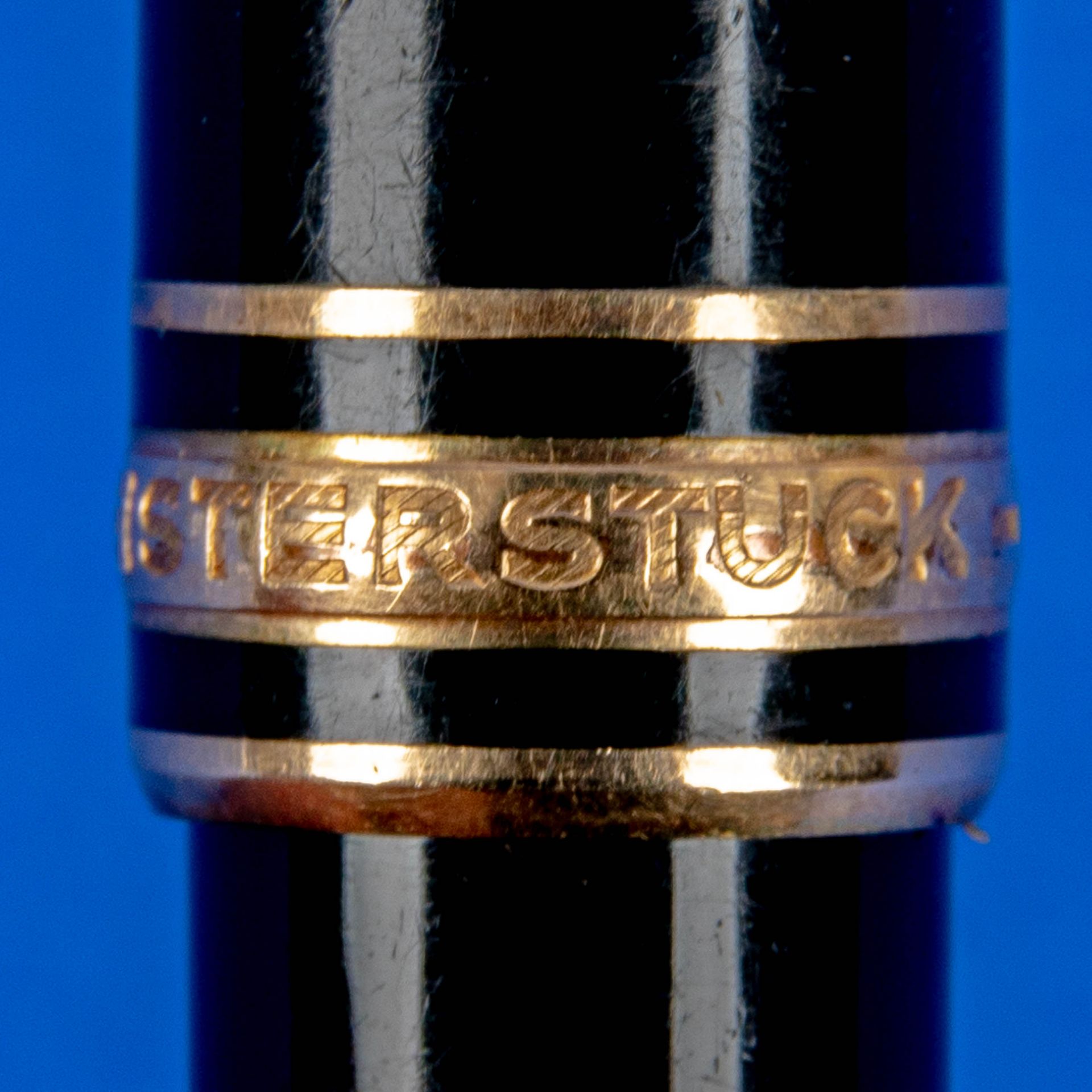 MONTBLANC - MEISTERSTÜCK Kugelschreiber/Schreibstift, Länge ca. 14 cm in "Helit"-Stifthalter aus Ba - Image 7 of 11