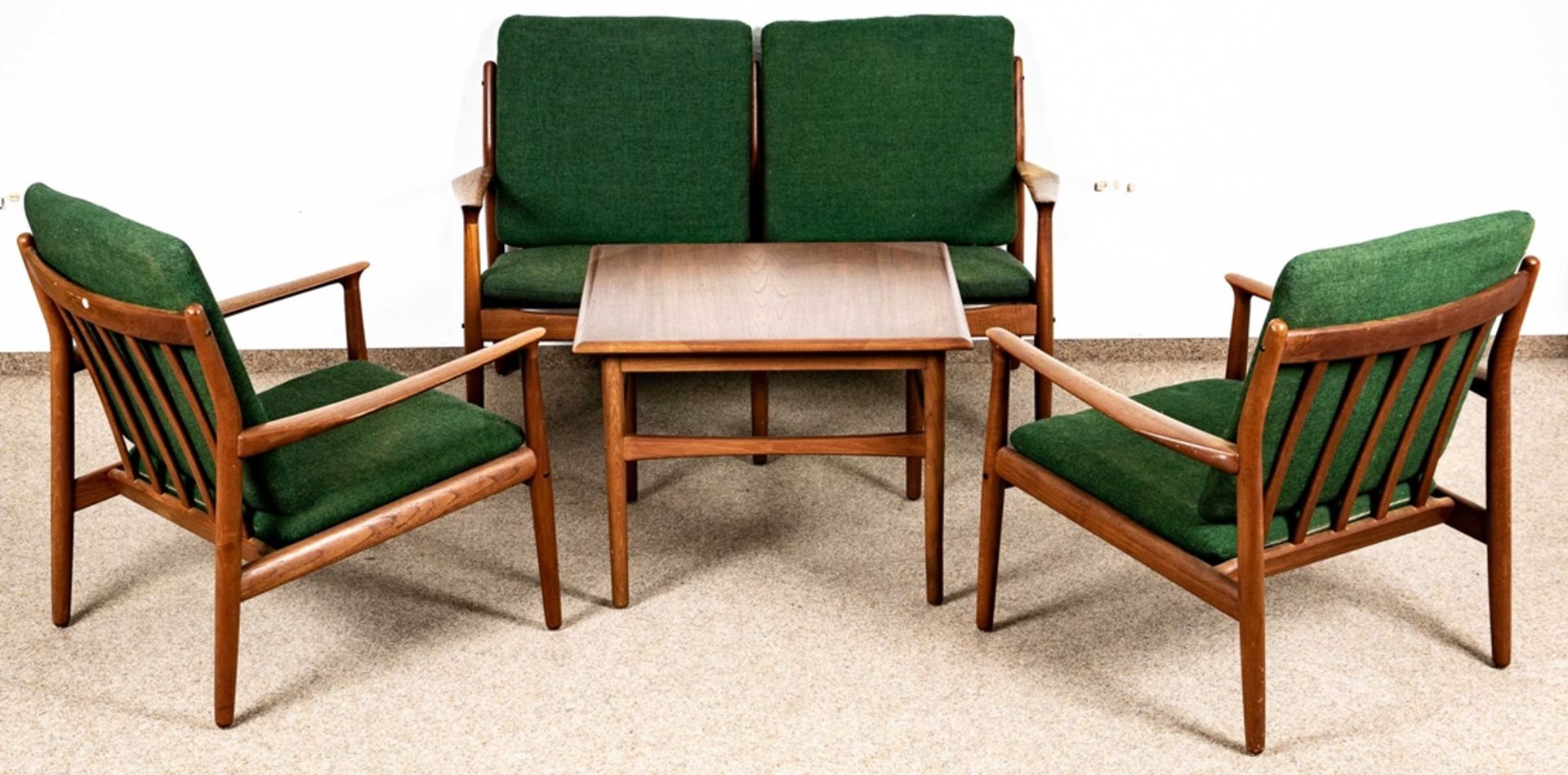 4teilige Teakholz - Sitzgarnitur, Danisch Design der 1950er/60er Jahre, bestehend aus zweisitziger - Image 4 of 5