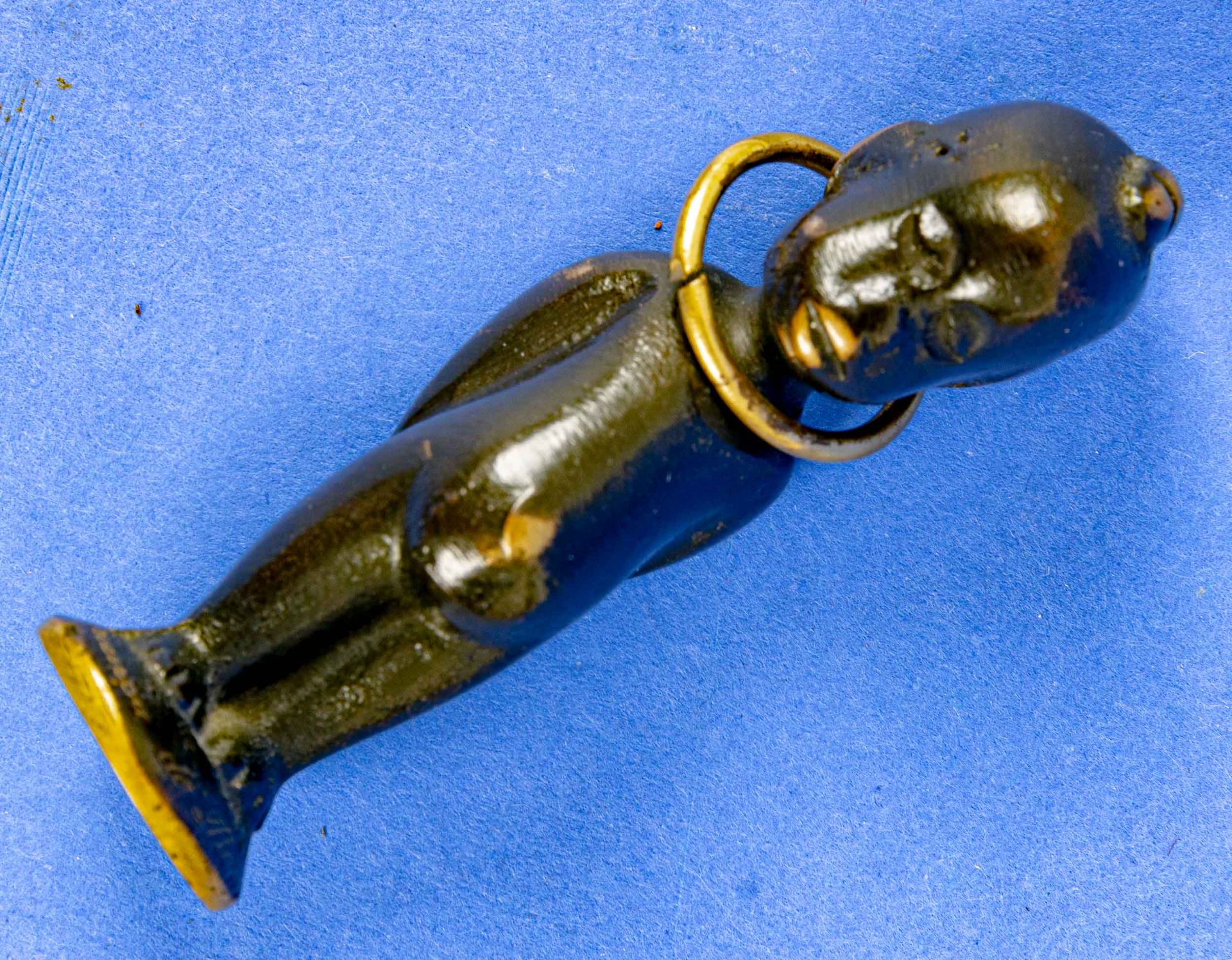 Afrikanischer Knabe mit Halsreif, als Petschaft geeignet, Höhe ca. 6,2 cm, ungravierte Bodenplatte. - Image 10 of 11