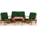4teilige Teakholz - Sitzgarnitur, Danisch Design der 1950er/60er Jahre, bestehend aus zweisitziger