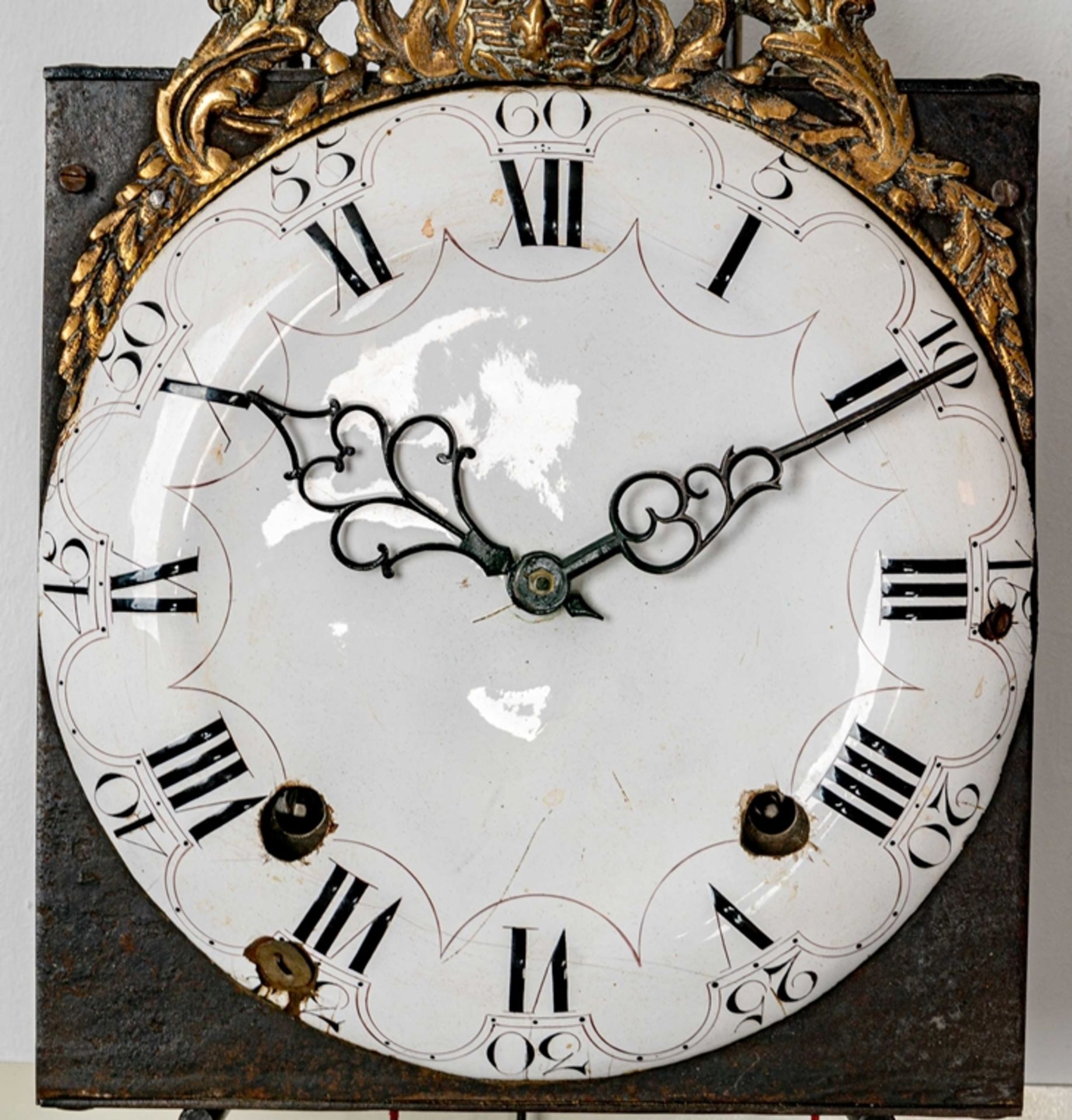 Antike Comtoise, Frankreich, 19. Jhdt., ungeprüftes mechanisches Uhrwerk mit Schlag auf obenliegend - Image 4 of 9
