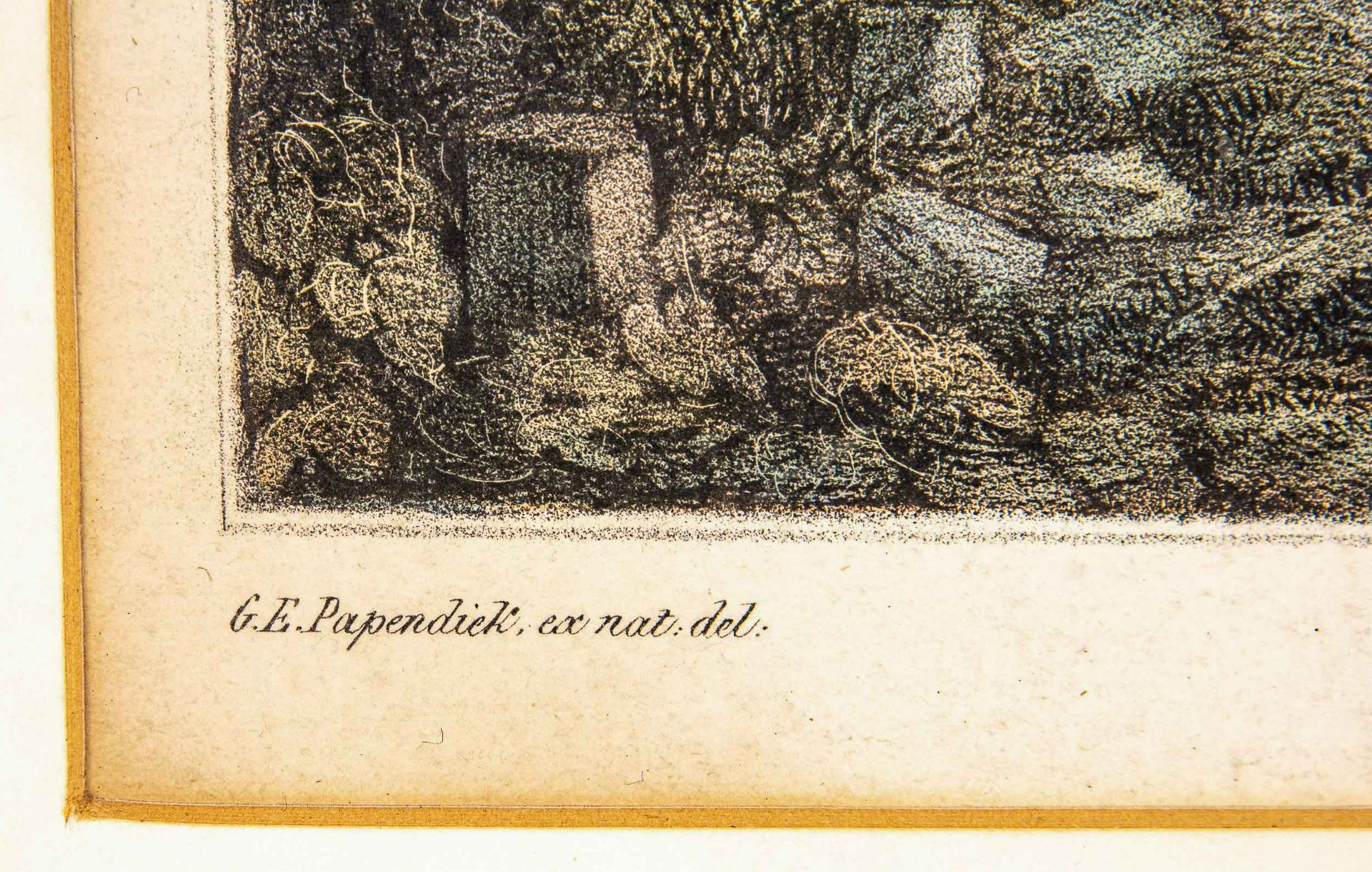 From the summit of Minden Hill", hinter Glas gerahmter kolorierter Stahlstich des 19. Jhdts.; Platt - Image 8 of 10