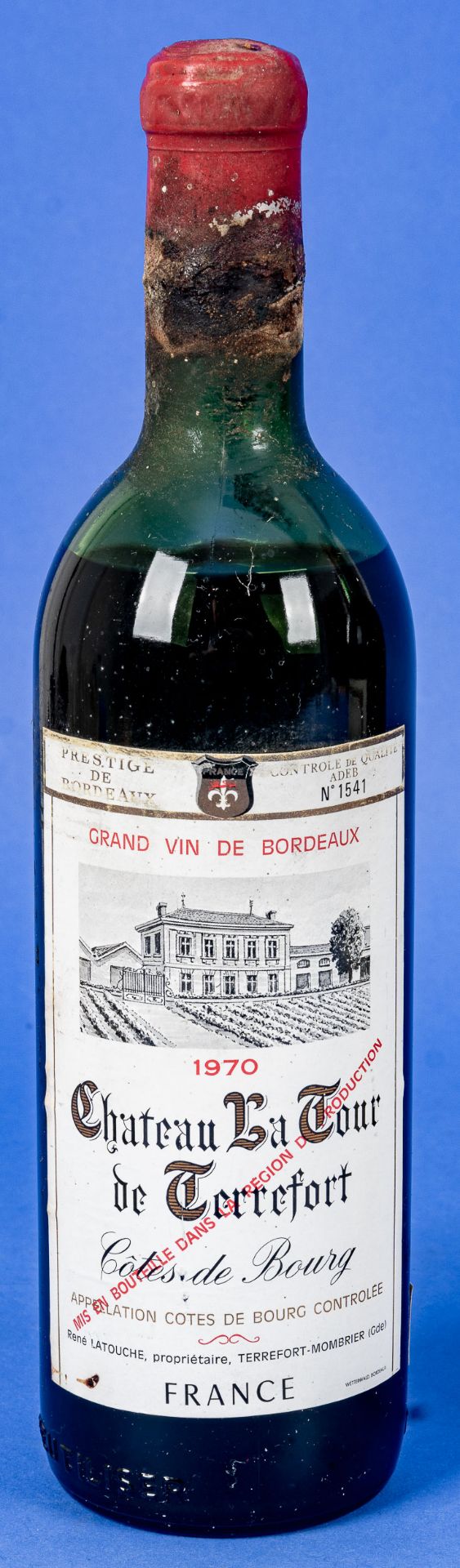 5 versch. Flaschen französischer Rotwein, zwischen 1970 und 1985 abgefüllt, leicht differierende Fü - Bild 2 aus 16