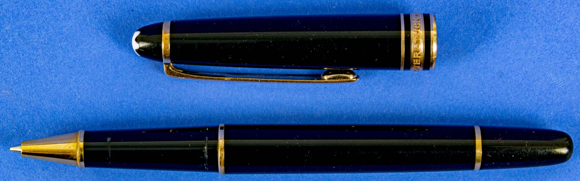 MONTBLANC - MEISTERSTÜCK Kugelschreiber/Schreibstift, Länge ca. 14 cm in "Helit"-Stifthalter aus Ba - Image 2 of 11