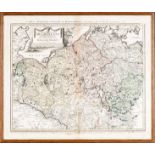 "Carte Generale de Duche de Meklenburg", handkolorierte Kupferstichkarte aus einem Atlas; sichtbare