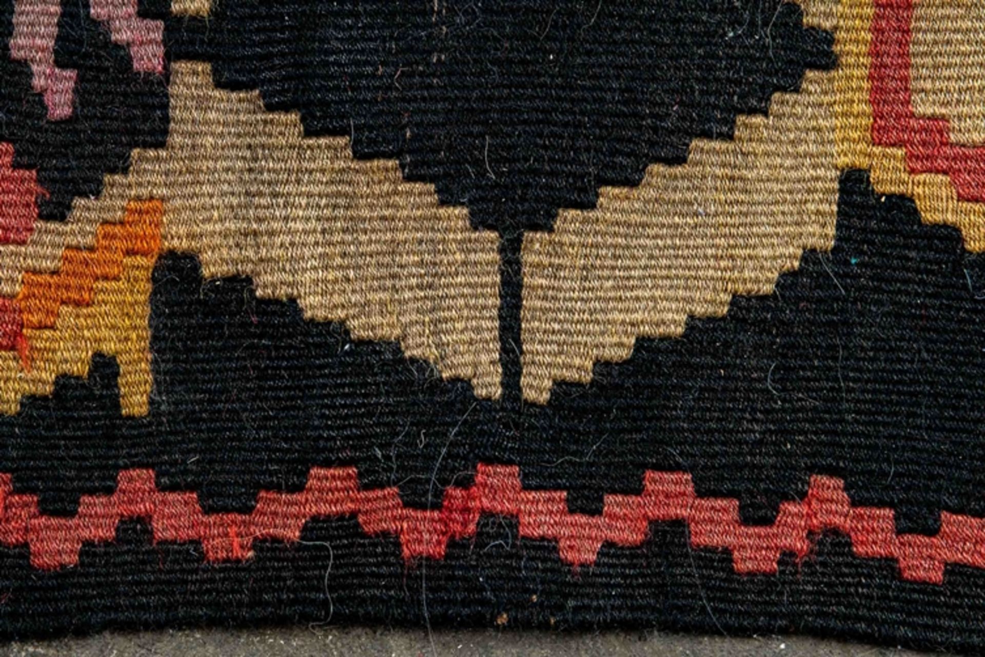 Alter Kelim, Zentralkaukasus, Region Karabagh um 1960, Format ca. 263 x 160 cm. Wolle gewebt auf Wo - Image 6 of 7