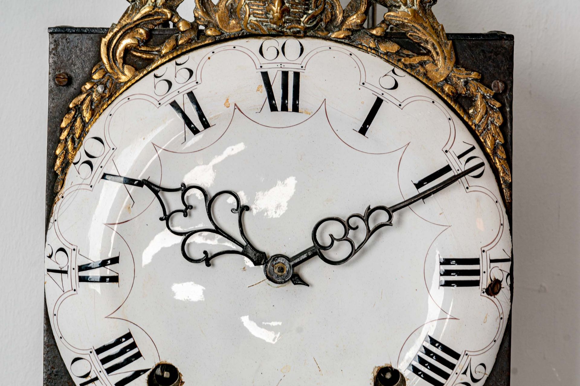 Antike Comtoise, Frankreich, 19. Jhdt., ungeprüftes mechanisches Uhrwerk mit Schlag auf obenliegend - Image 5 of 9