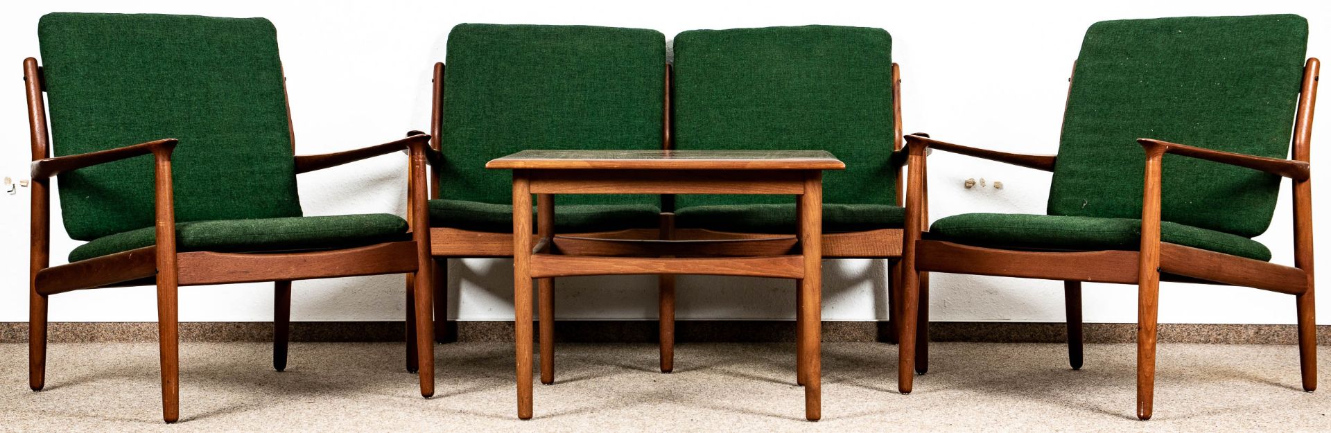 4teilige Teakholz - Sitzgarnitur, Danisch Design der 1950er/60er Jahre, bestehend aus zweisitziger - Image 2 of 5