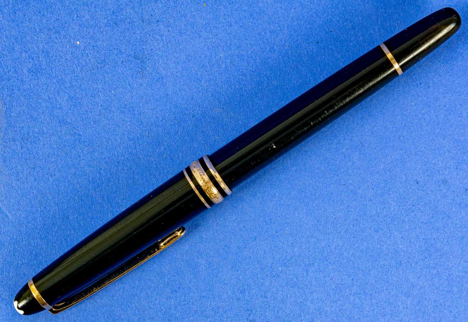 MONTBLANC - MEISTERSTÜCK Kugelschreiber/Schreibstift, Länge ca. 14 cm in "Helit"-Stifthalter aus Ba - Image 3 of 11