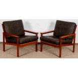 Paar "CAPPELLA" Lounge-Sessel, dän. Design der 1960er Jahre, sogen. Easy-Chair, ungemarkt, designed