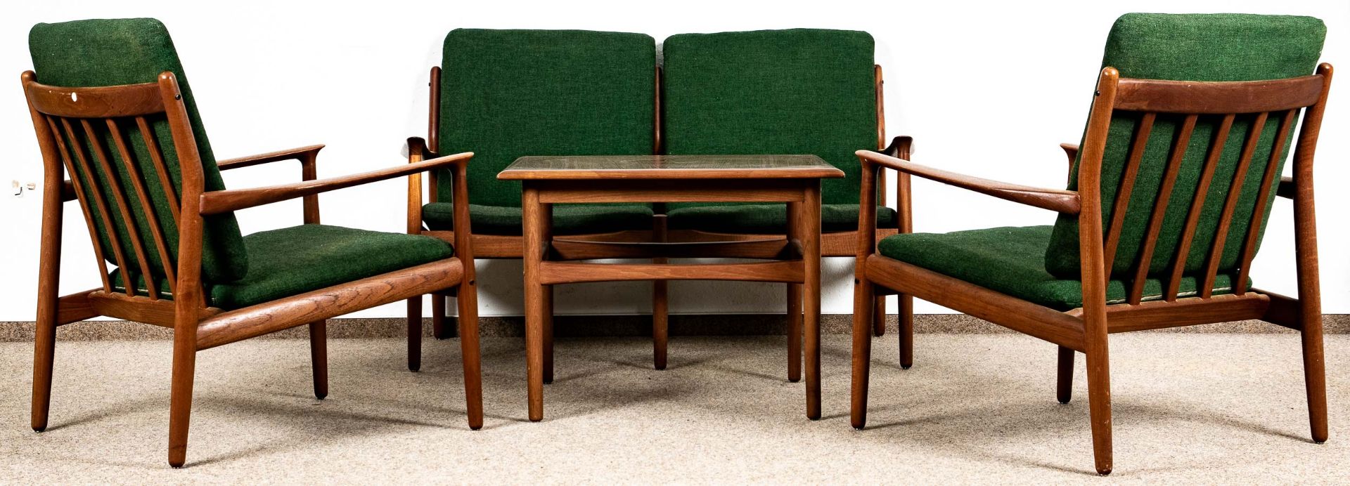 4teilige Teakholz - Sitzgarnitur, Danisch Design der 1950er/60er Jahre, bestehend aus zweisitziger - Image 5 of 5