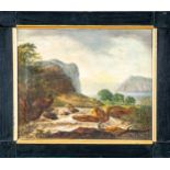 Bergige Landschaft, Gemälde Öl auf Leinwand, wohl süddeutscher Raum, ca. 39 x 49 cm; unsignierte, a