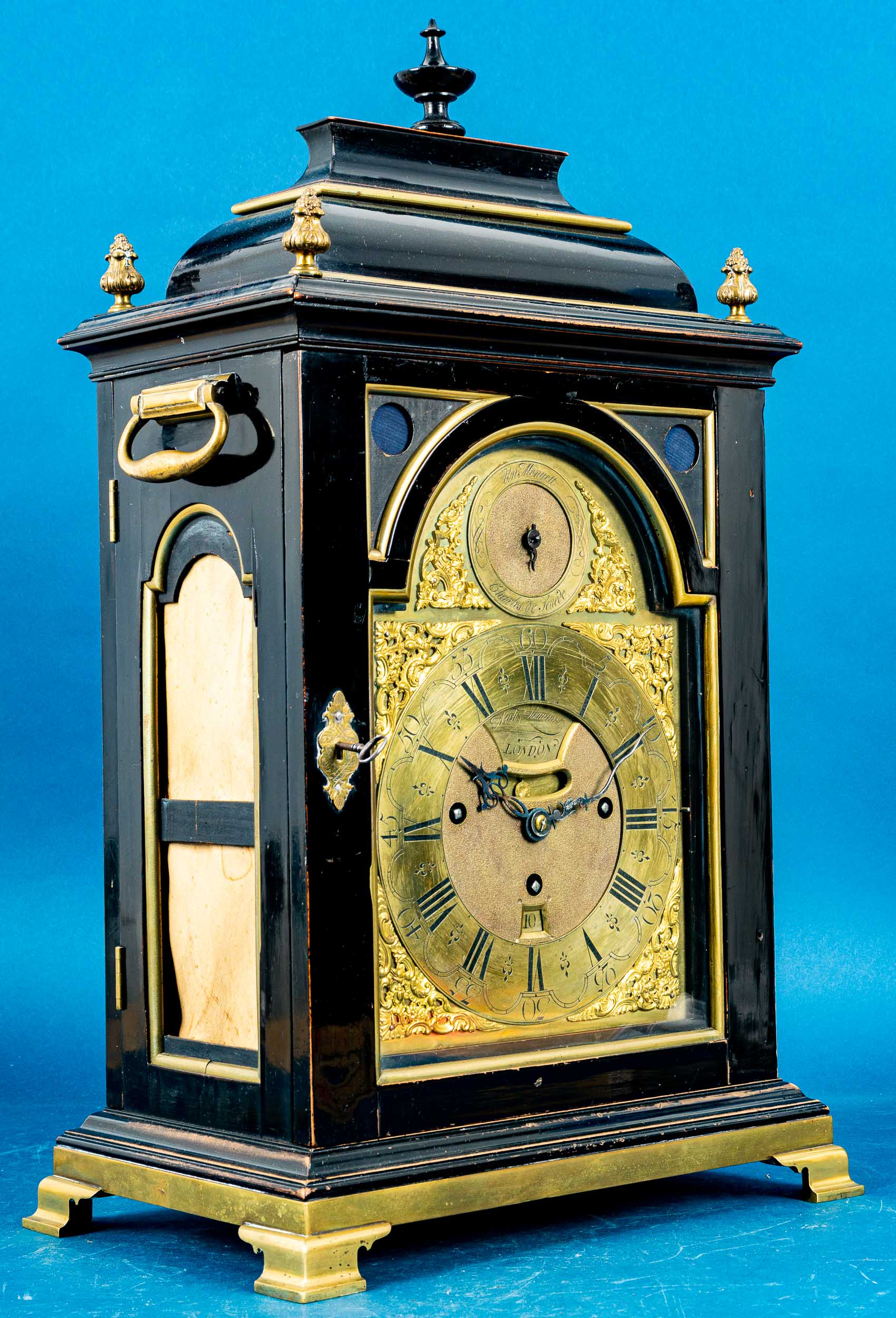 Antike engl. Bracket-Clock des Uhrmachers Nicholas Lambert, um 1760/70, mit Carillon-Spielwerk; ung - Bild 2 aus 31