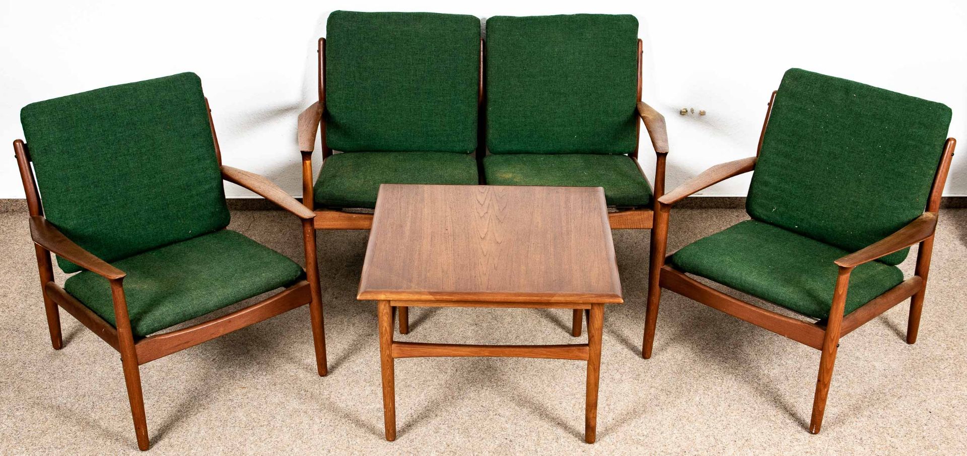 4teilige Teakholz - Sitzgarnitur, Danisch Design der 1950er/60er Jahre, bestehend aus zweisitziger - Image 3 of 5