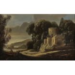 Landschaft mit Ruine und Figurenstaffage