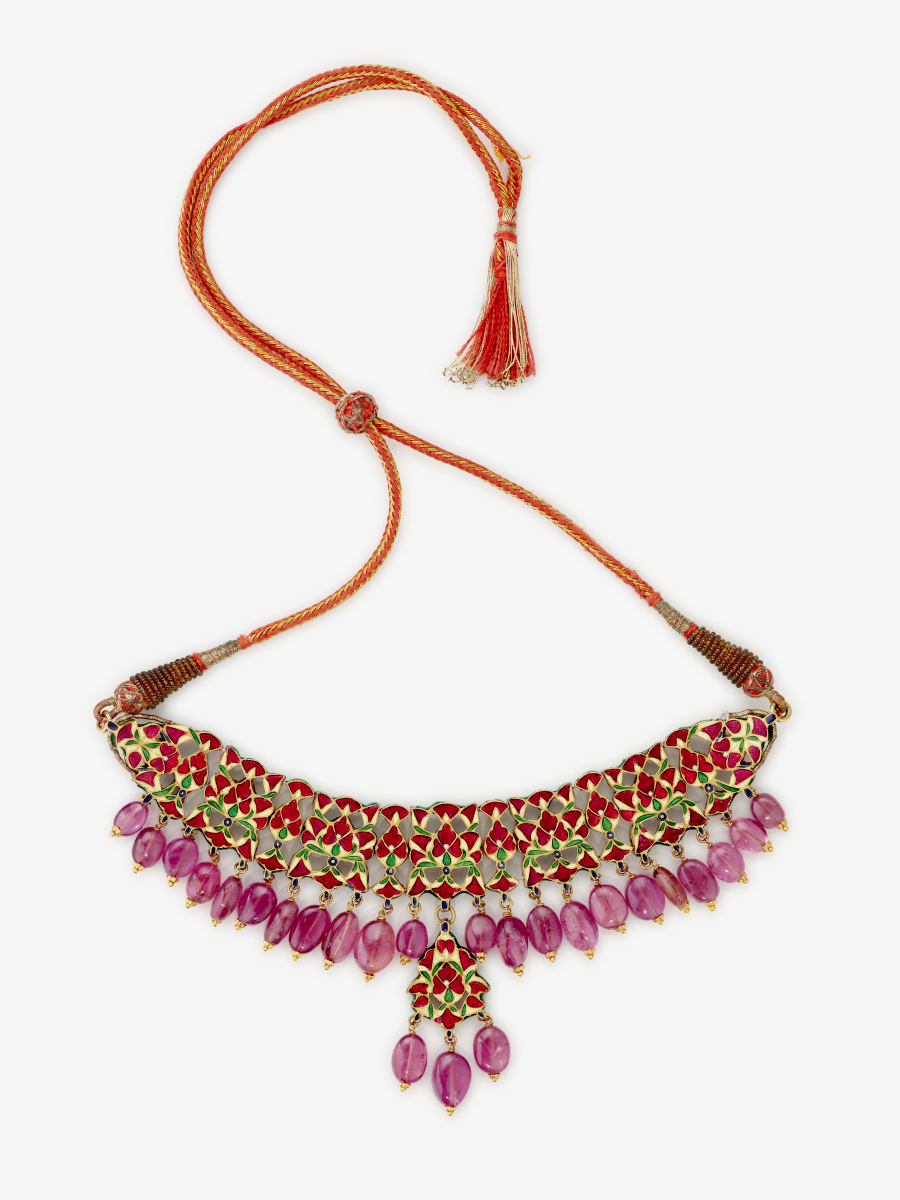 Indisches Mogul Collier verziert mit rosa Turmalinen und Diamanten - Image 4 of 4