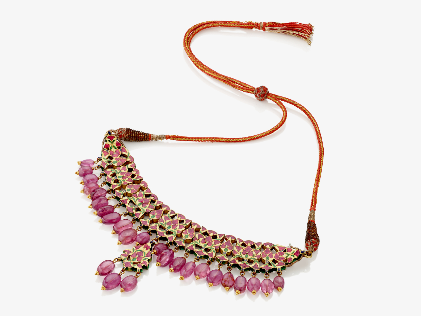 Indisches Mogul Collier verziert mit rosa Turmalinen und Diamanten - Image 2 of 4