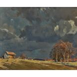 Landschaft bei aufziehendem Gewitter