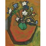 Friedrich Karl Gotsch. Blumen in grüner Vase. 1947/50er Jahre