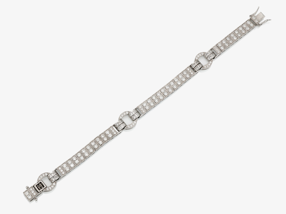 Cocktailarmband verziert mit Brillanten und Diamanten im Princess Cut