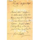 Accessoires Handgeschriebener Brief von Frederic Passy aus dem 1897