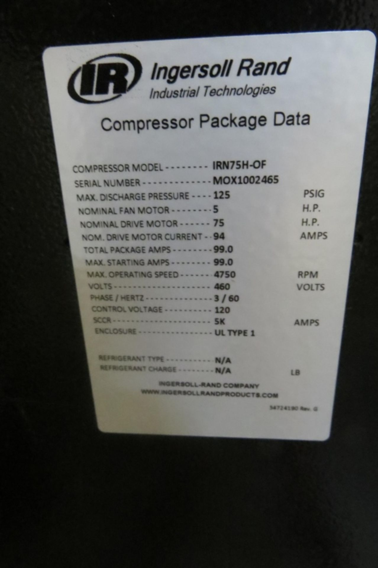 BN Ingersoll Rand Compressor Package - Image 3 of 23