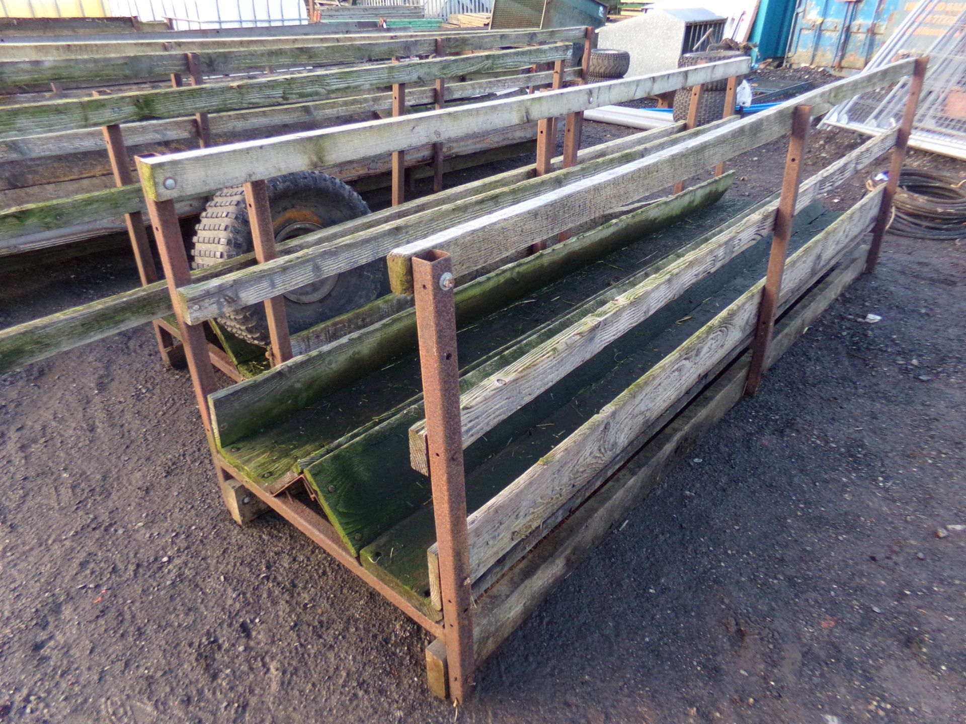 2 WOODEN WALK THROUGH TROUGHS - Image 2 of 2