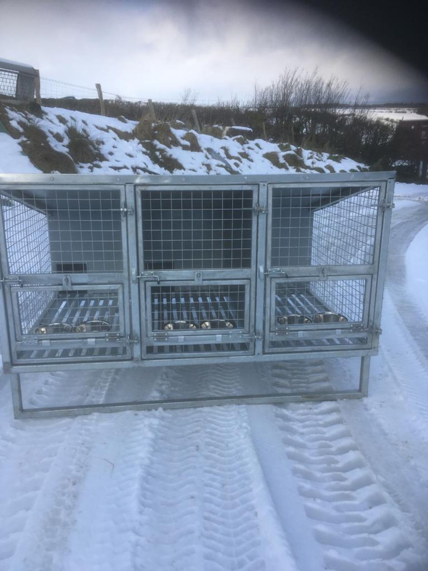 3 BAY SLATTED FLOOR DOG KENNELS - Image 5 of 5