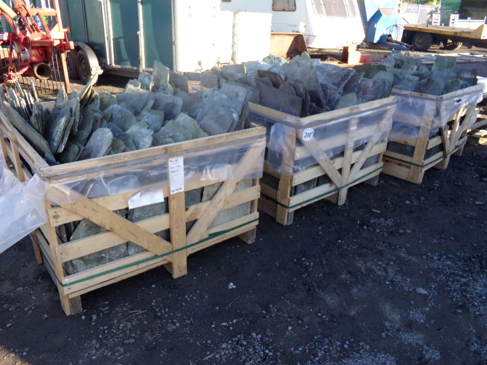 3 PALLETS OF SECOND HAND GREEN SLATE - Image 2 of 2