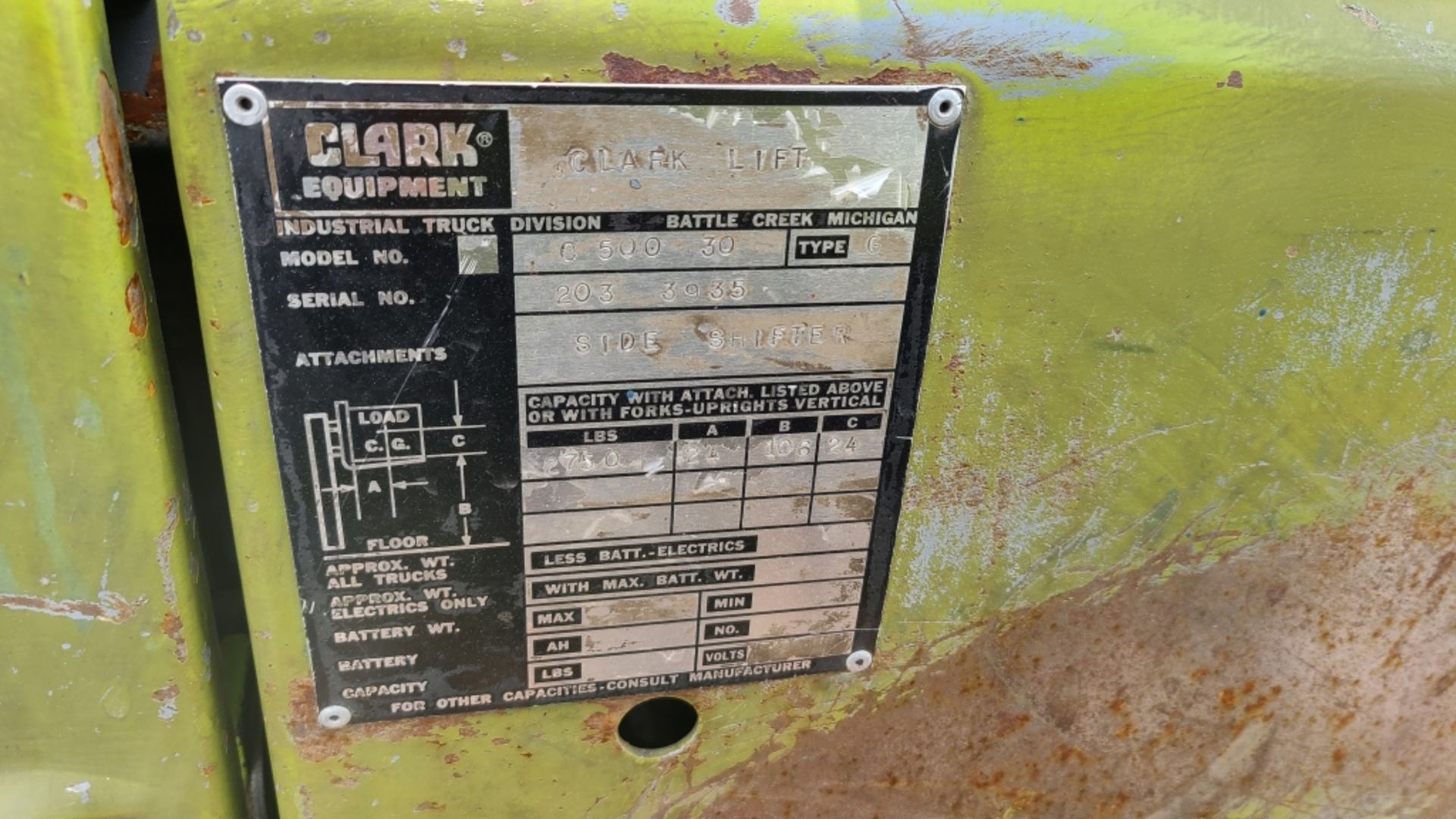 Clark C500 Lp Forklift - Image 5 of 6
