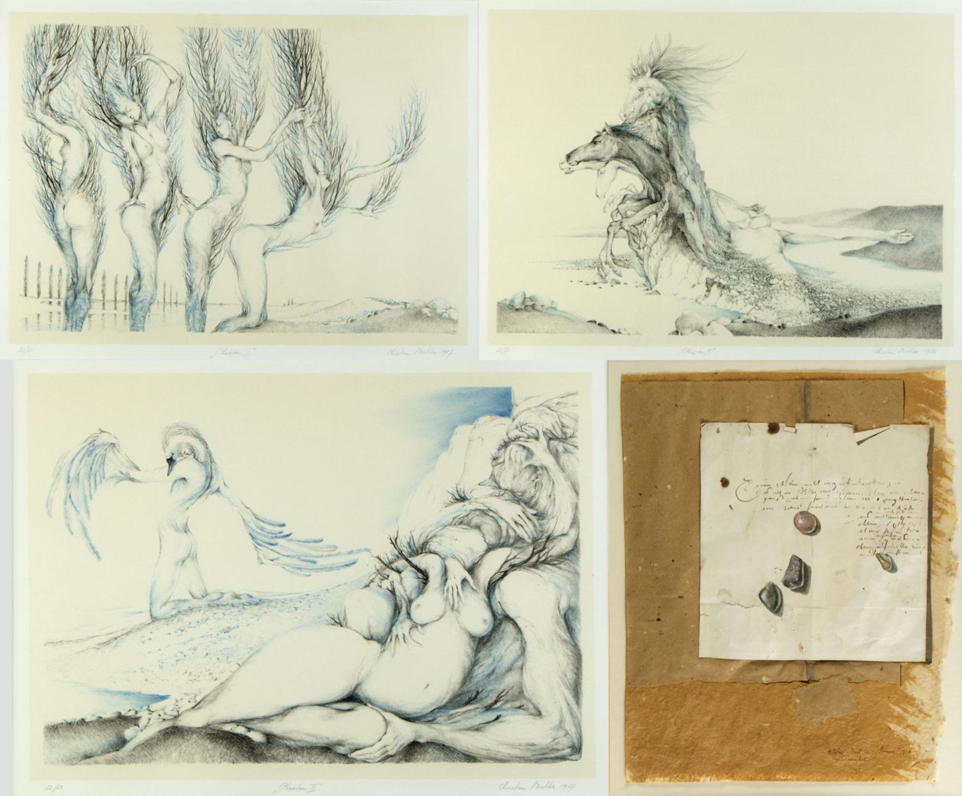 Demeter, Veronika. Mischke, Christian Klein mit Stimmen. Phaeton I., II., III. 1 Collage. 3 L