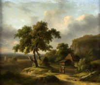 Coene, Jean Baptiste. 1805 Vilvoorde - Brüssel 1851 Spätsommerliche Landschaft mit e