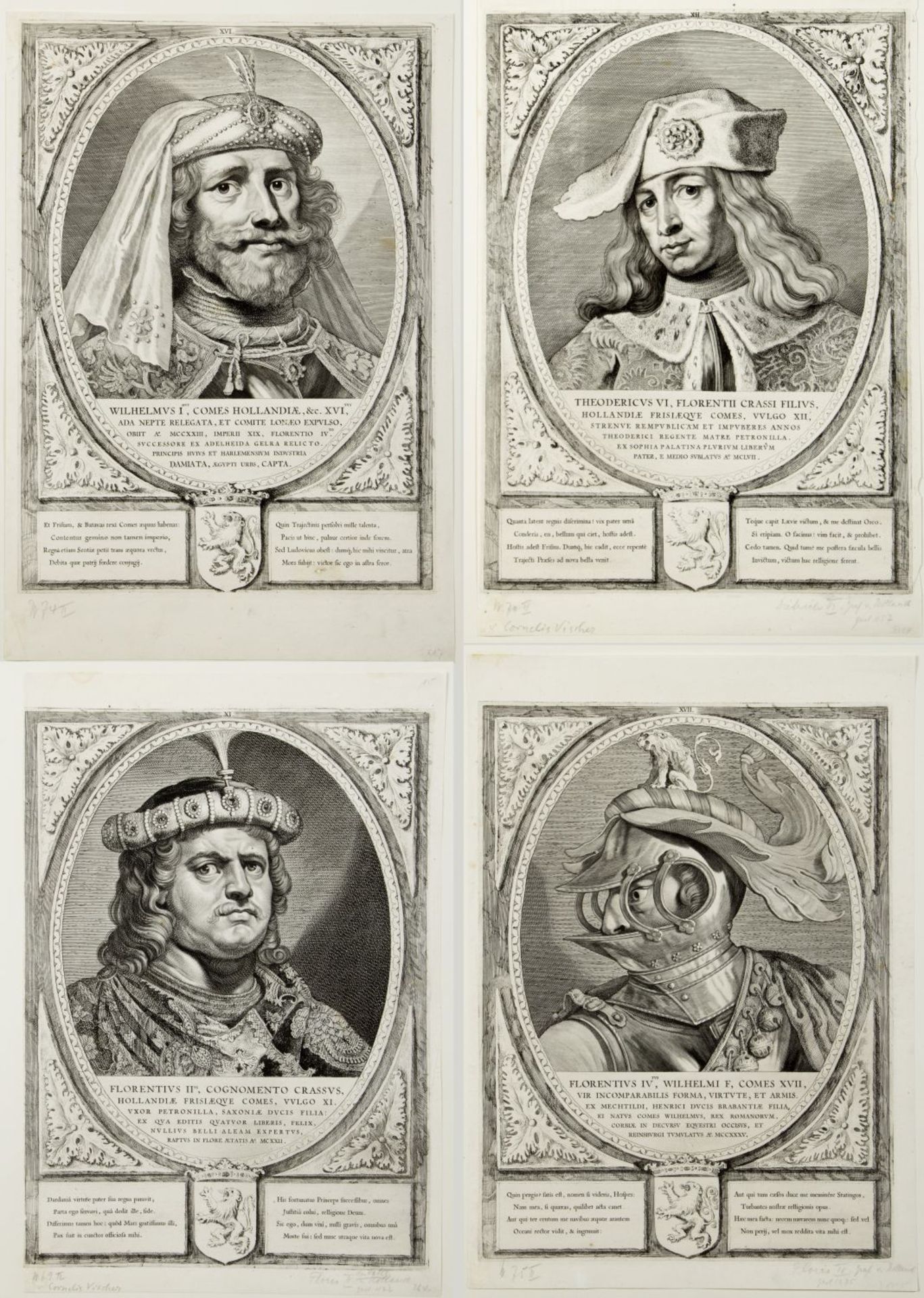 Vischer, Cornelis. Um 1628/29 - Haarlem - 1658 Portraits holländischer Fürsten. 10 R