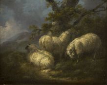 Morland, George. 1763 - London - 1804 Schafe an einem Berghang. Öl/Lwd., doubliert. 3