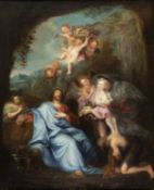 Coypel, Antoine. 1661 - Paris - 1722. Nachfolge Christus mit Engel und Weintrauben. Öl/Lwd.,