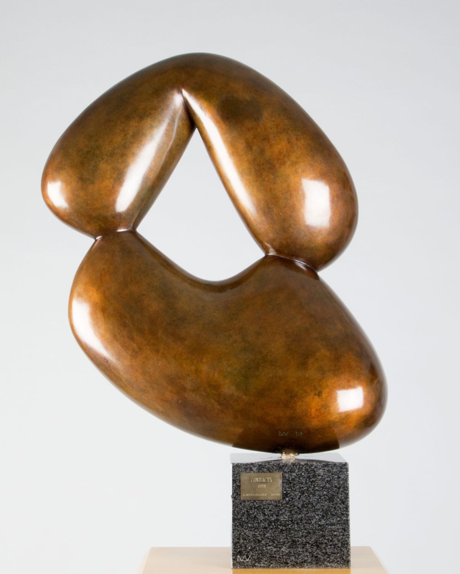 Wercollier, Lucien. 1908 - Luxemburg - 2002 Contacts. Bronze bzw. Kupfer, rötlich-braun pati - Bild 2 aus 5