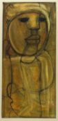 Macala, Ben. 1937 - 1997 Brustbild eines Mannes. Mischtechn. Sign. 72,5 x 34,5 cm.