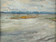 Lauber, Kurt. 1893 - 1971 Der Chiemsee. Öl/Papier. 29 x 39 cm. Gerahmt.