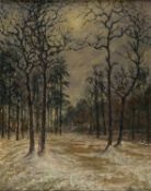 Renwart, Eugen Franz. 1885 - 1968 Winterlicher Wald. Öl/Lwd. Sign. 71 x 56,5 cm. Gera