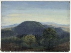 Kunkler, Adolf. 1792 - Gnadenberg bei Bunzlau - 1866 Riesengebirgslandschaft. Öl/Papi