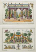 Engelbrecht, Martin. 1684 - 1756 Theaterdekorationen. 19 kol. Radierungen. 14 x 22,5 c