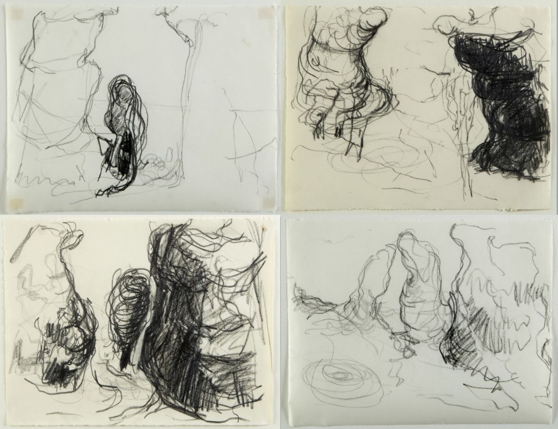 Plas, Nicole van den. 1943 Mol - Ostende Kompositionen. 6 Bleistiftzeichn. Bis 24,5 x