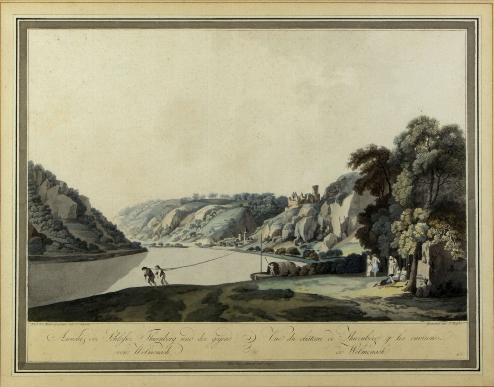 Ziegler, Johann. 1749 Meiningen - Wien 1812 Ansicht des Schlosses Thurnberg und der Gegend um Welmen