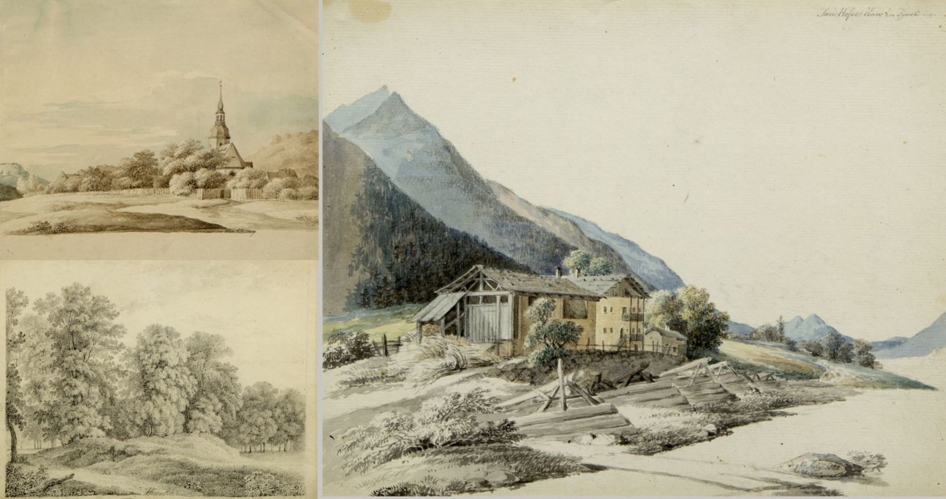Kunkler, Adolf. 1792 - Gnadenberg bei Bunzlau - 1866 Andreas Hofers Haus in Tyrol. Schandau im Herbs
