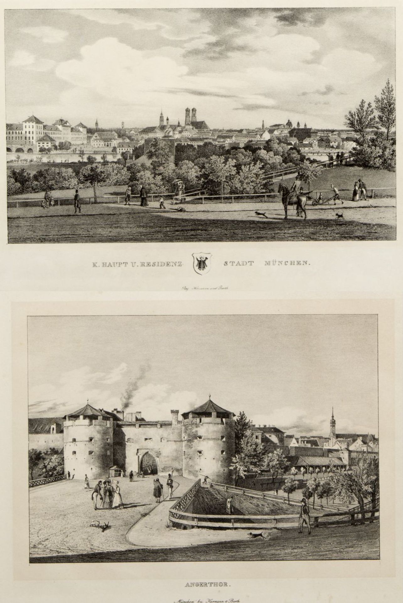 Lebschée u.a. Münchener Ansichten. 10 Reprints. Bis 16 x 26 cm.