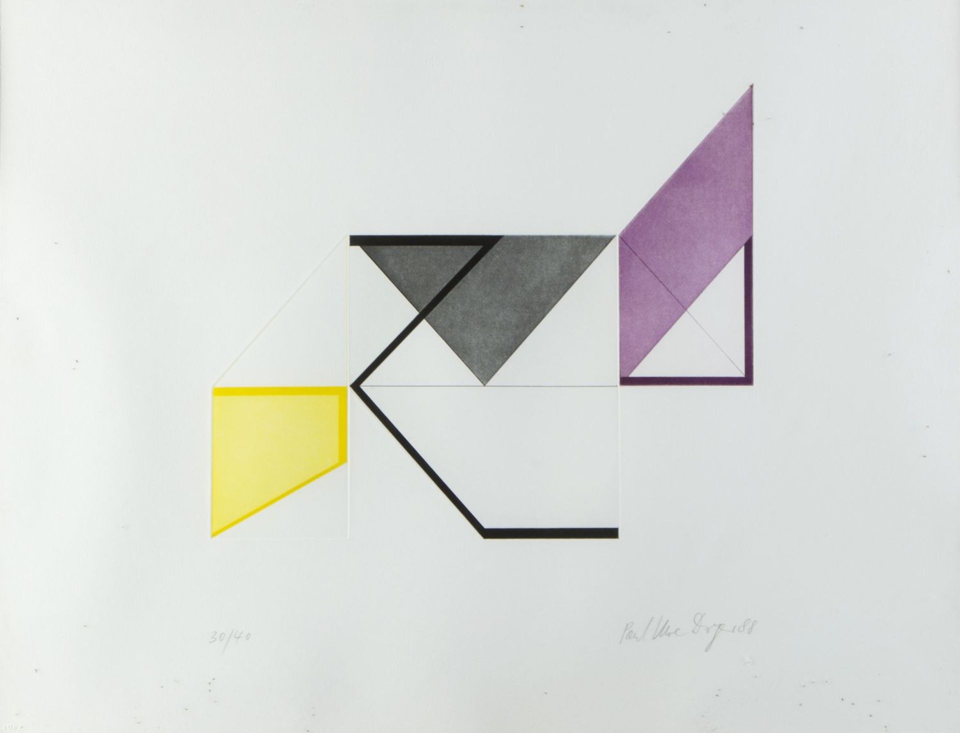 Dreyer, Paul Uwe. 1939 Osnabrück - Stuttgart 2008 Geometrische Kompositionen. 3 farbige Aquatintarad - Image 3 of 4