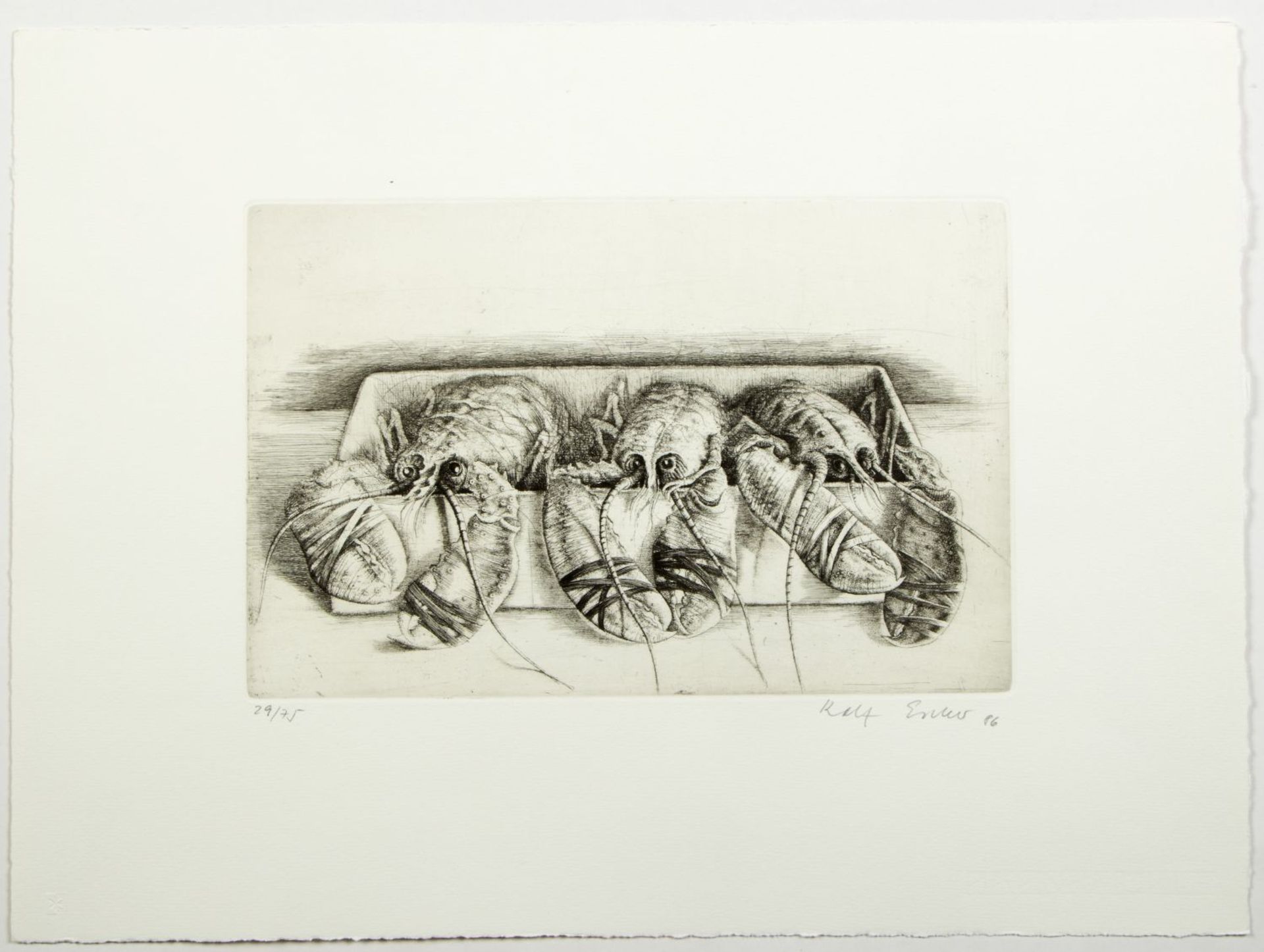 Escher, Rolf. 1936 Hagen Krebs. Fenchel. Verwandlung. Krebse mit zugebundenen Scheren. Besuch u.a. 1 - Bild 5 aus 6