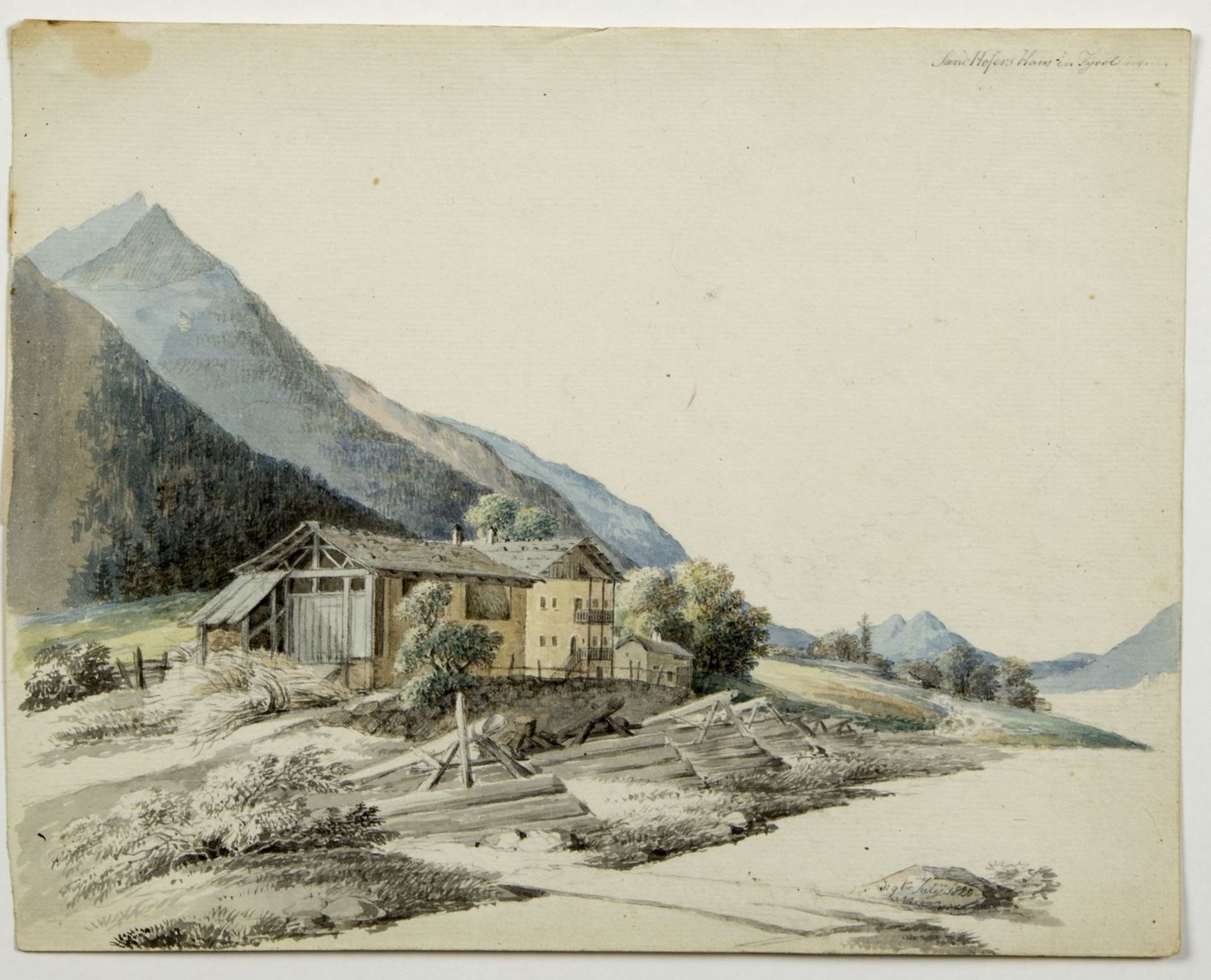 Kunkler, Adolf. 1792 - Gnadenberg bei Bunzlau - 1866 Andreas Hofers Haus in Tyrol. Schandau im Herbs - Bild 3 aus 4