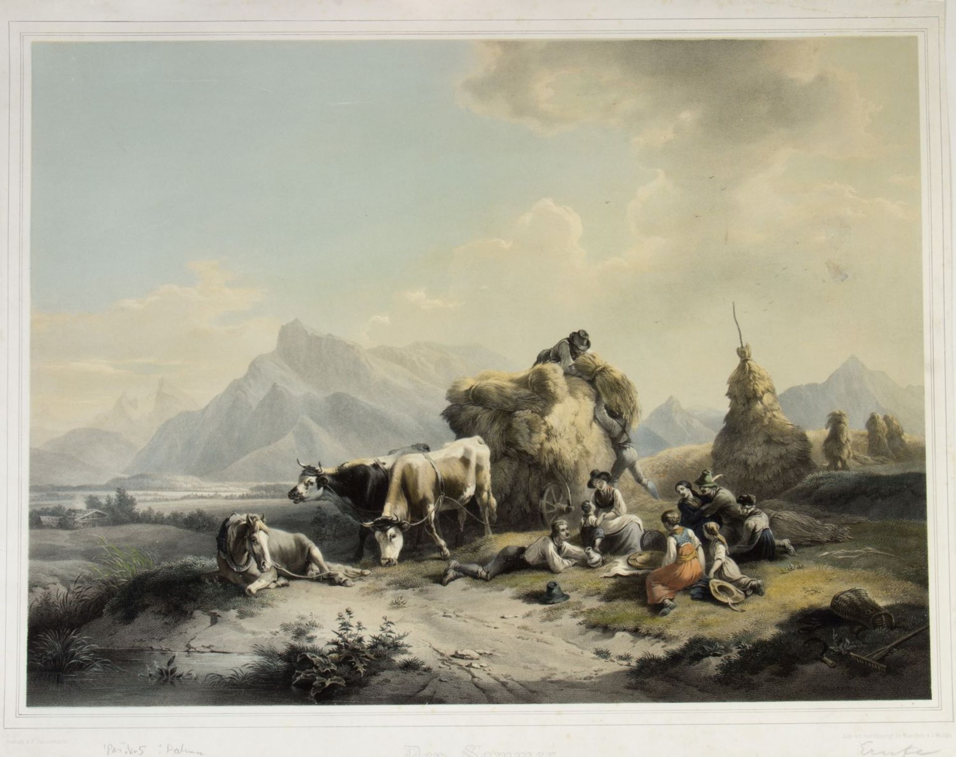 Gauermann u.a. Der Sommer. Goethe. Malve. Mikroskopiker u.a. 11 Bll. versch. Techn. Bez. 45 x 60 cm. - Bild 2 aus 4